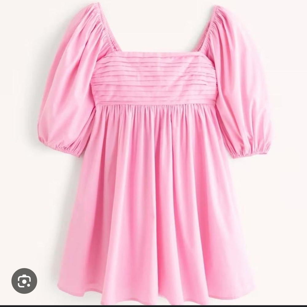 Abercrombie & Fitch Emerson Poplin Light Pink Puff Sleeve Mini Dress Medium